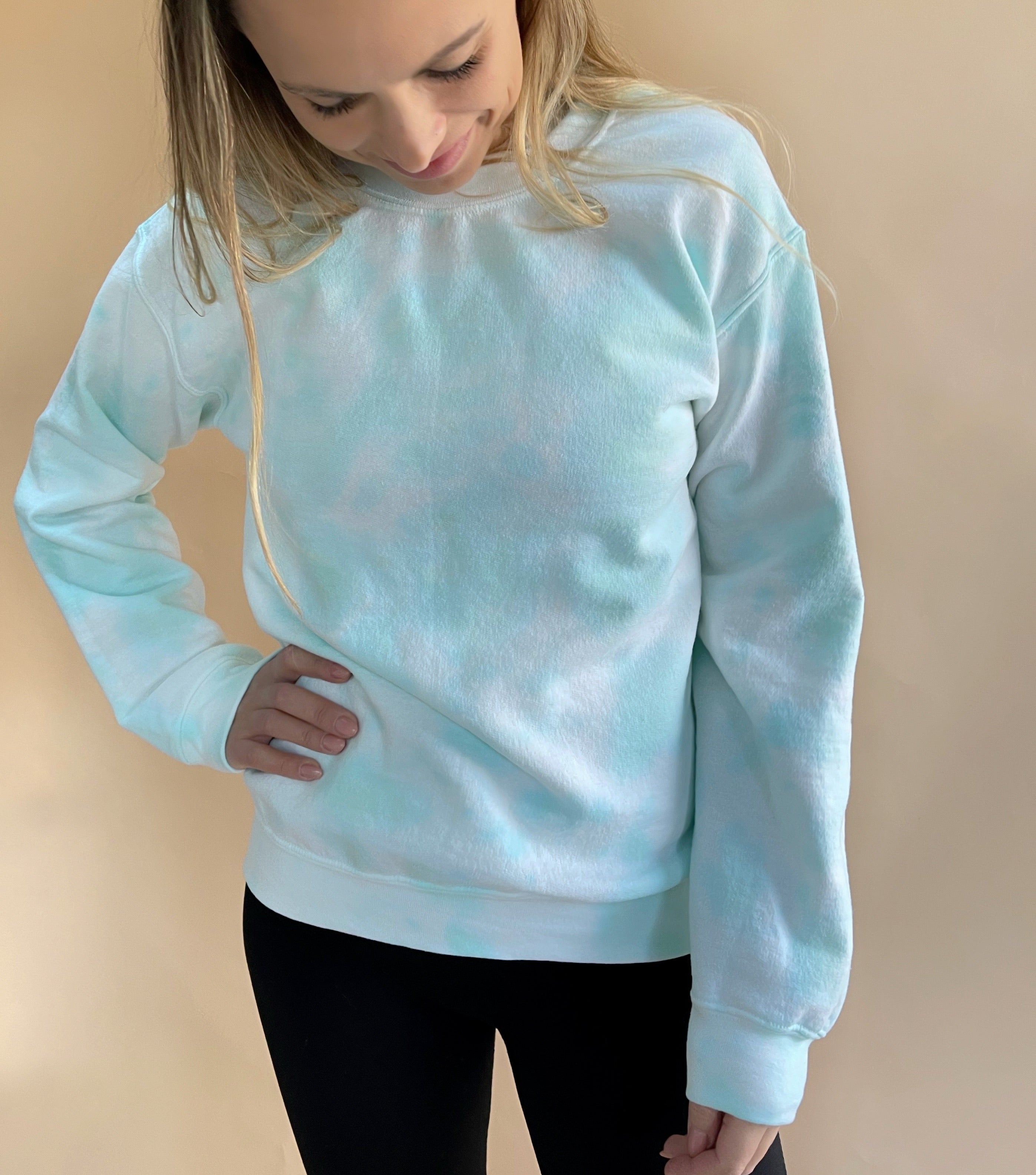 Minty Tie Dye Adult Crewneck