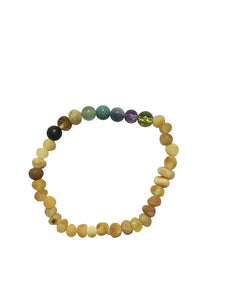 7 Chakras + Raw Lemon Adult Bracelet