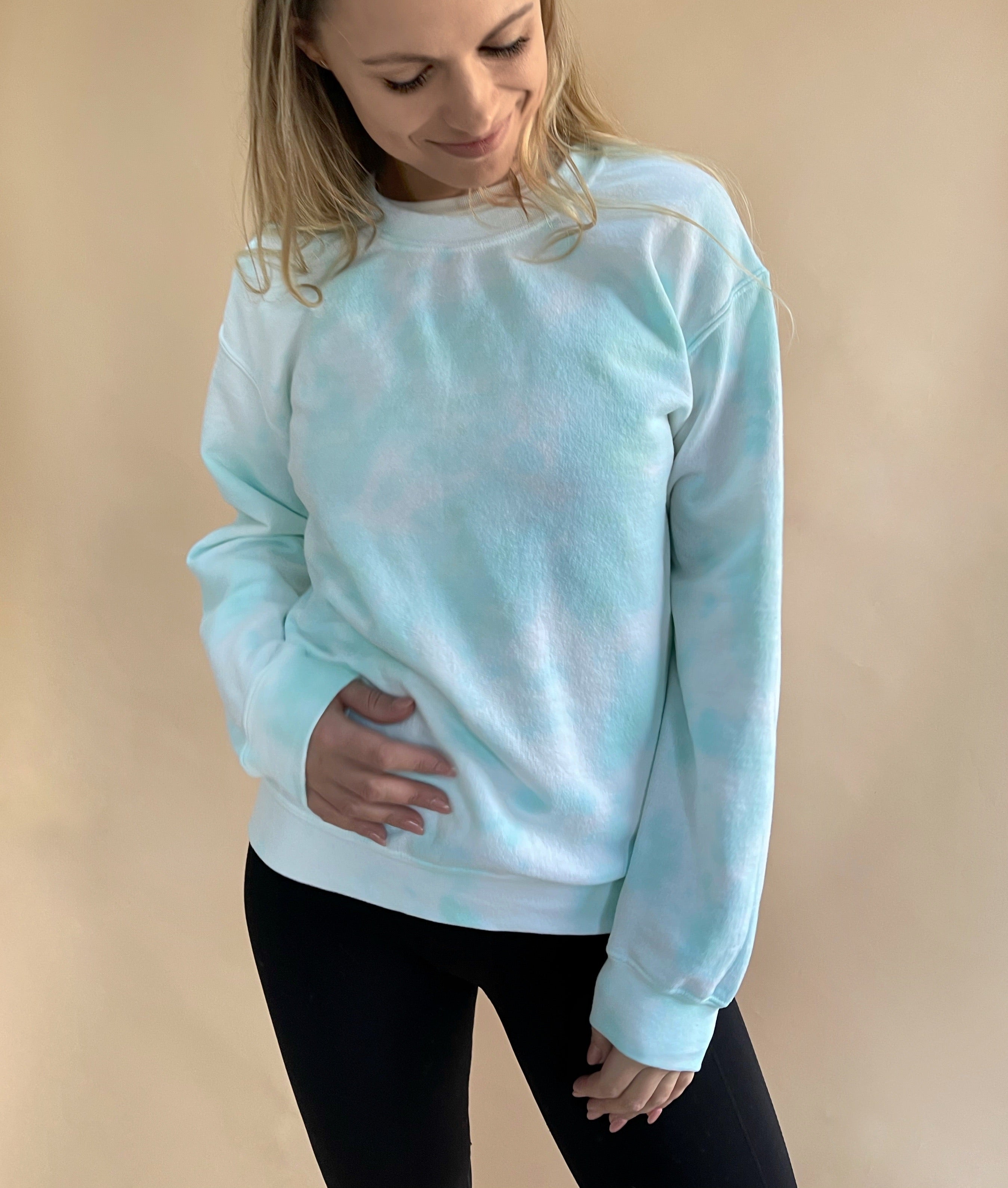 Minty Tie Dye Adult Crewneck