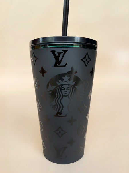 Starbucks Matte Black Louis Vuitton Inspired Tumbler